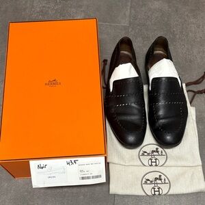 Authentic Hermes Orson Perforated Dress Loafers - Used